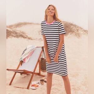 Joules Liberty Dress, Navy/White Stripe, SIZE: 8